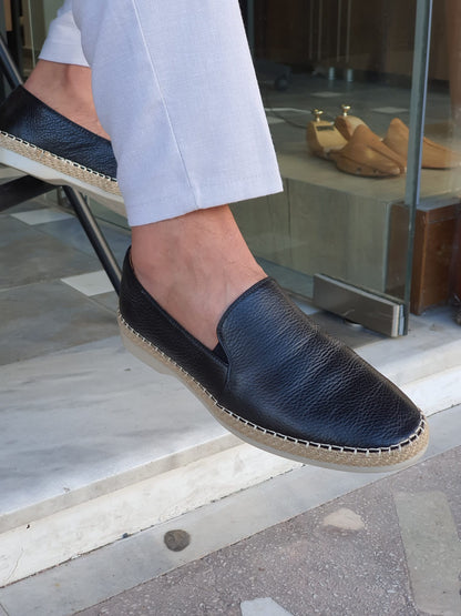 Stefano Black Slip-On Loafers - Elegant Leather Footwear