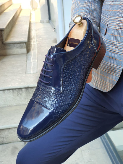 Henderson Navy Blue Wholecut Derbies