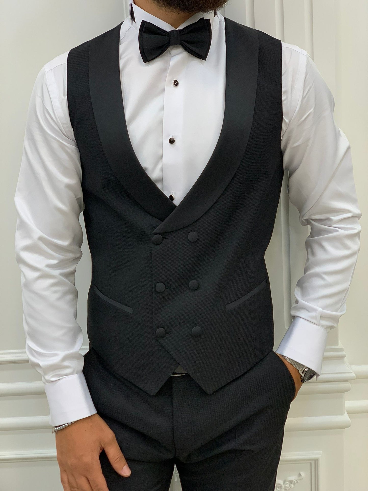 Lazio Black Slim Fit Shawl Lapel Tuxedo