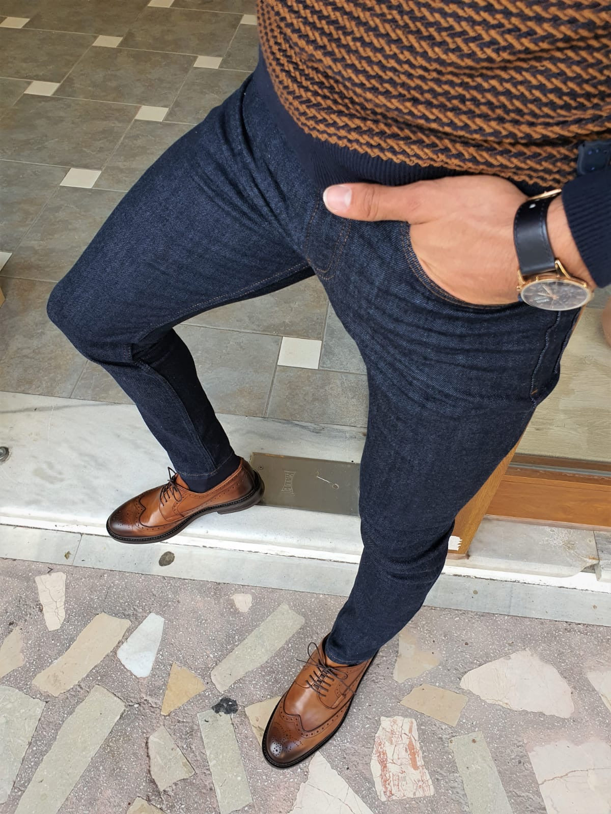 Clemson Navy Blue Slim Fit Lycra Jeans