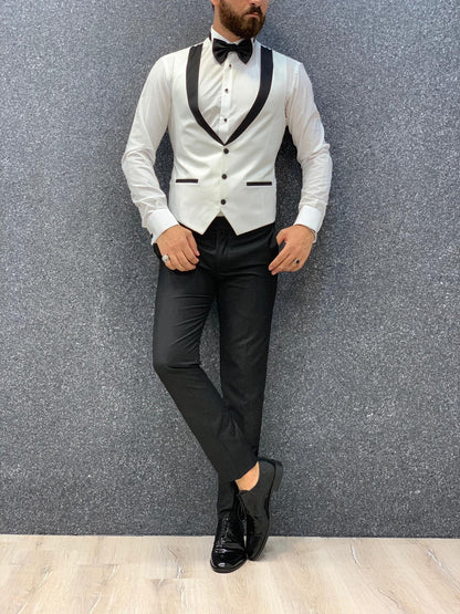 Lazio White Slim Fit Tuxedo for Men