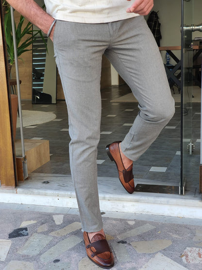 Bristol Light Brown Slim Fit Cotton Pants for Every Occasion