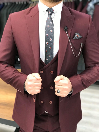 Louis Slim Fit Burgundy Suit - A Versatile Choice for Every Occasion