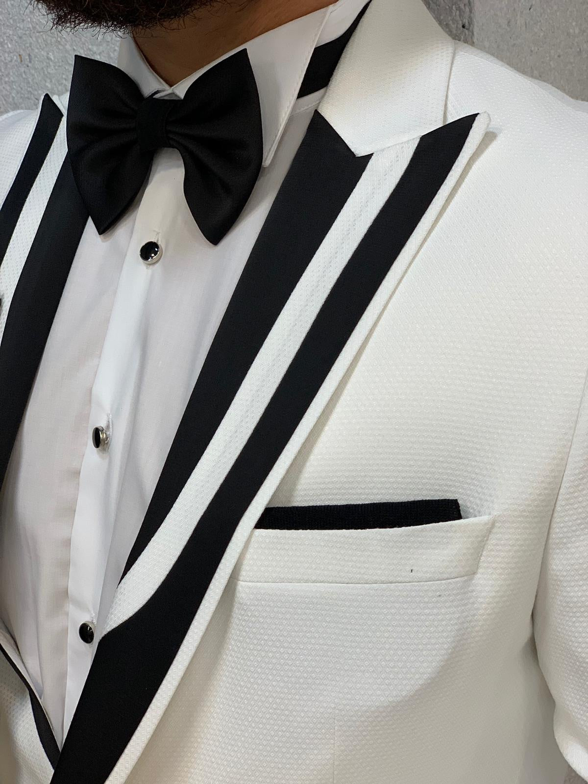 Lazio White Slim Fit Tuxedo for Men