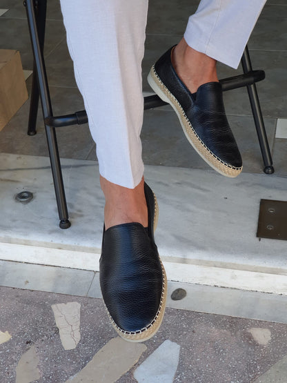 Stefano Black Slip-On Loafers - Elegant Leather Footwear