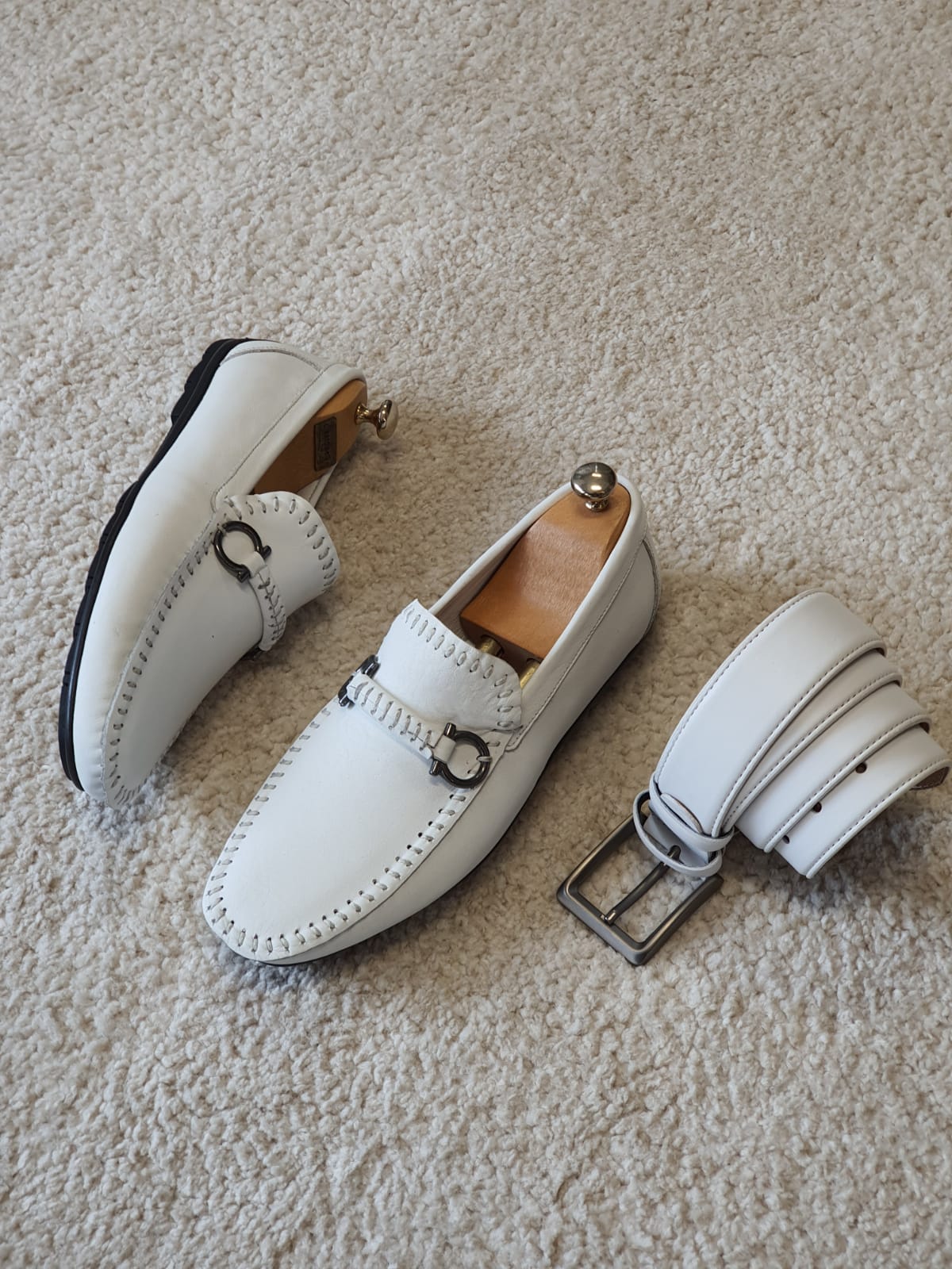 Antonio White Slip On Bit Loafers - Sophisticated Leather Comfort