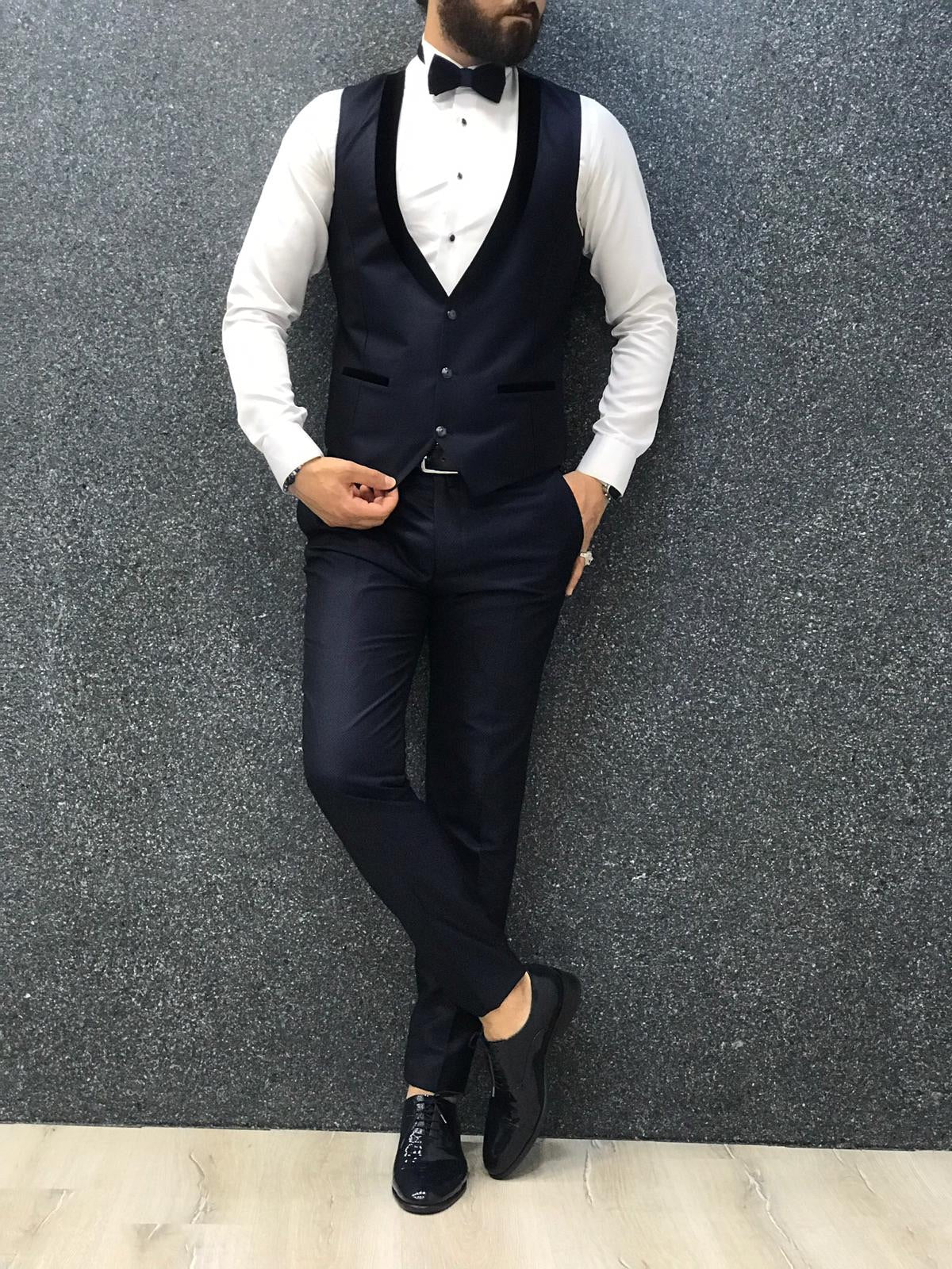 Lazio Navy Blue Slim-Fit Tuxedo