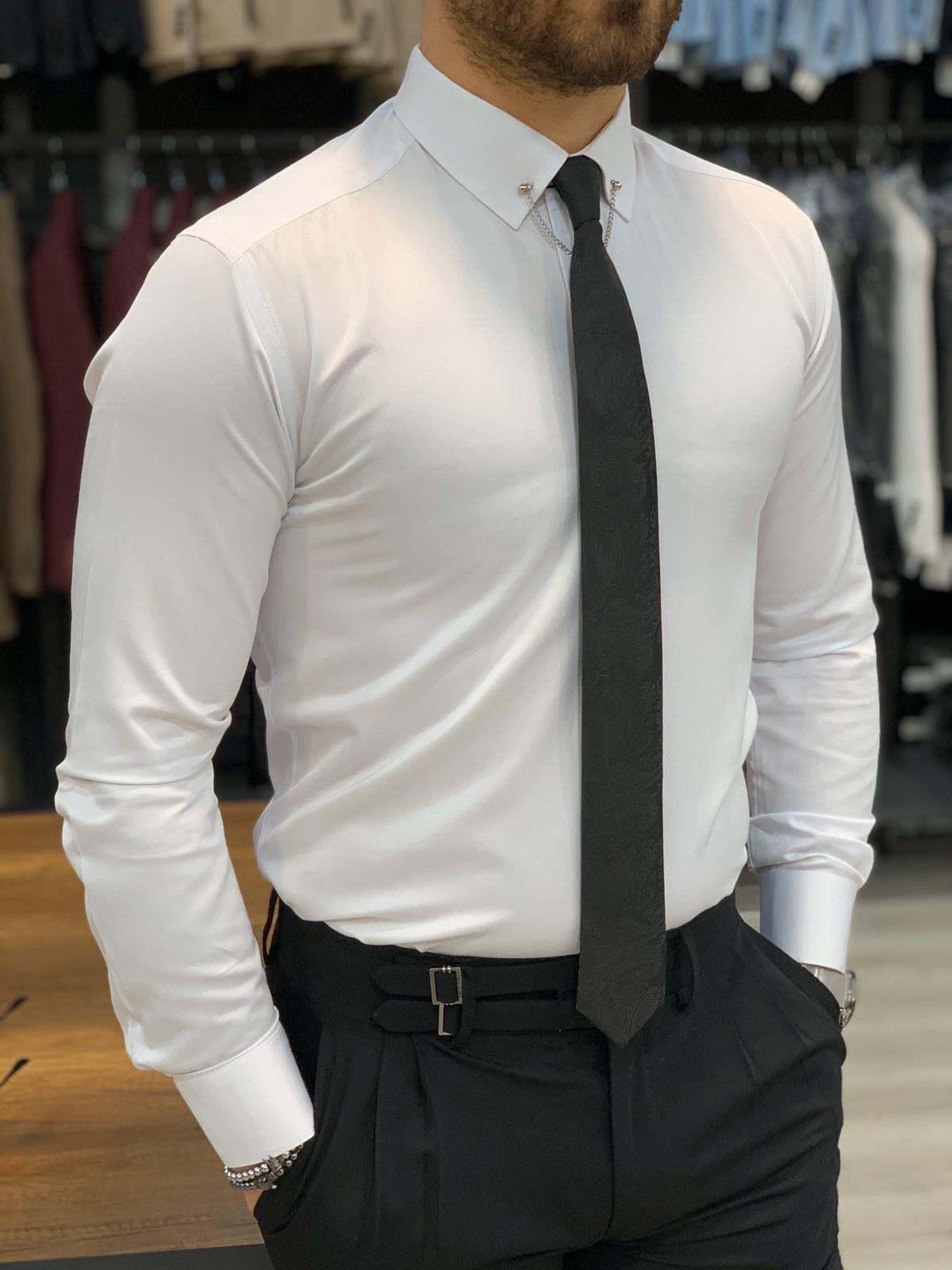 Jake White Slim Fit Shirt - Versatile Elegance for Every Occasion