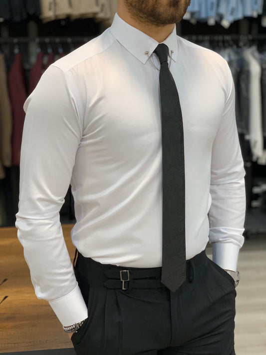 Jake White Slim Fit Shirt - Versatile Elegance for Every Occasion