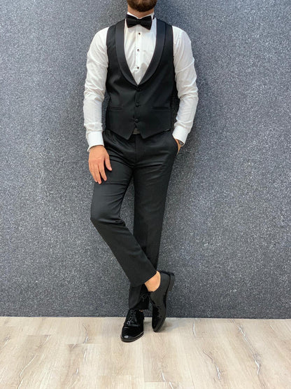 Bond Black Slim Fit Tuxedo - Timeless Elegance for Formal Occasions