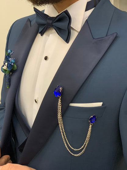 Perris Light Blue Slim Fit Tuxedo: Elevate Your Formal Style
