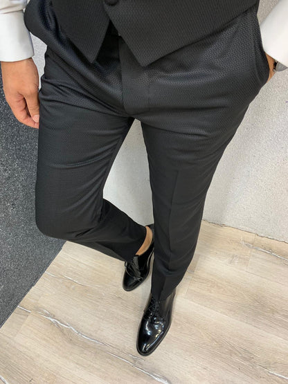 Bond Black Slim Fit Tuxedo - Timeless Elegance for Formal Occasions