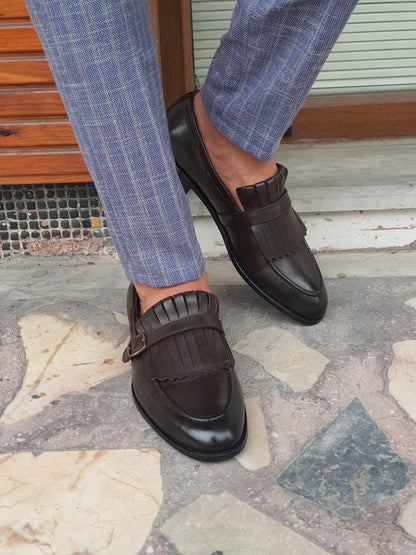 Jackson Brown Kilt Loafers - Elegant Leather Footwear for Any Occasion