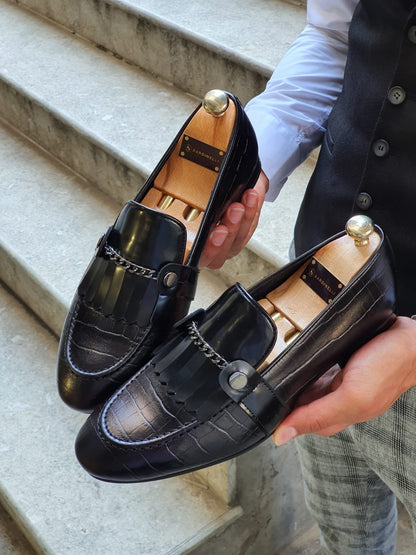 Reno Black Kilt Loafers