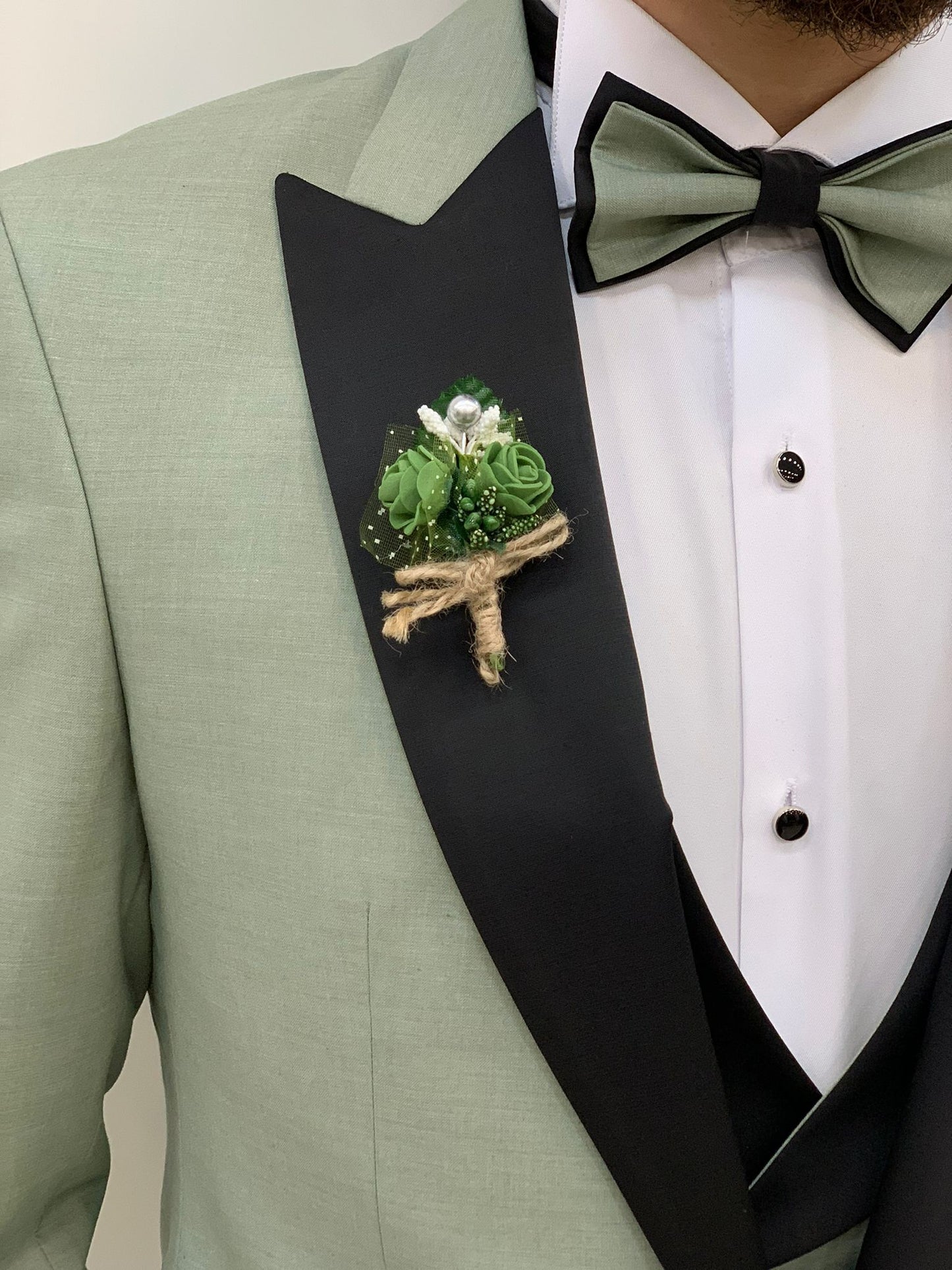 Perris Water Green Slim Fit Tuxedo