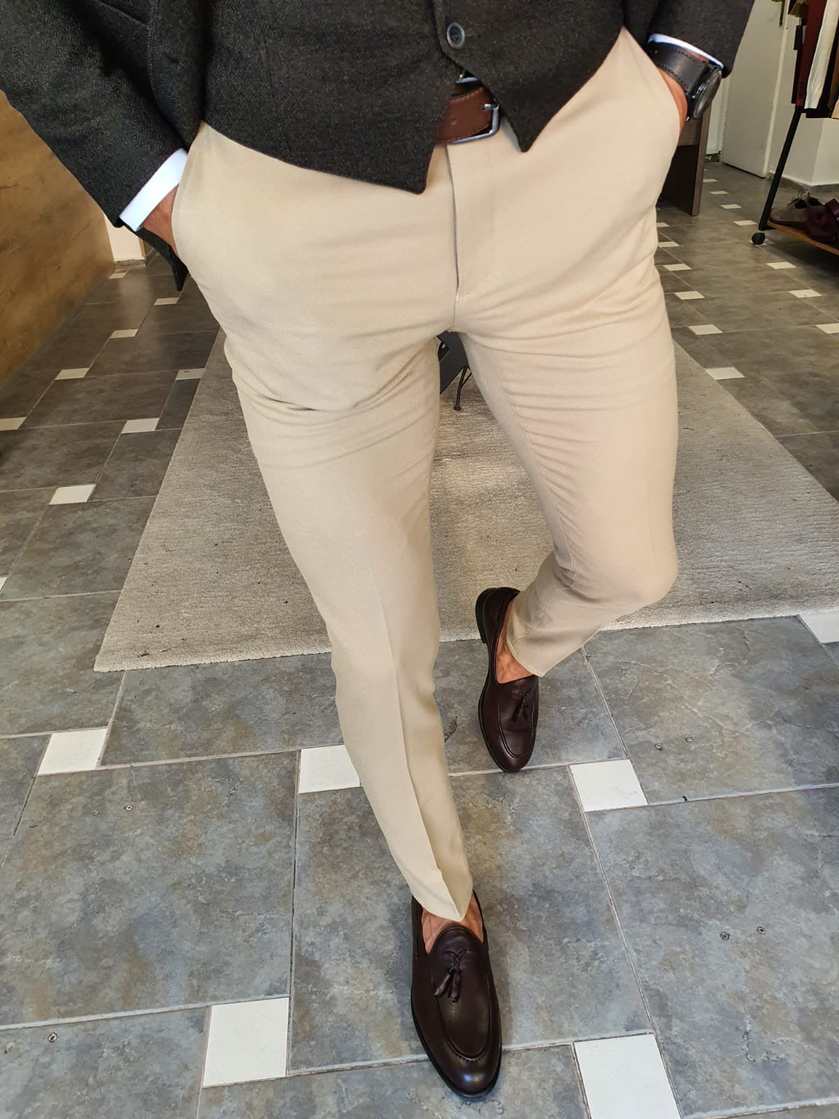 Henderson Beige Slim Fit Pants - Elevate Your Style with Versatile Comfort