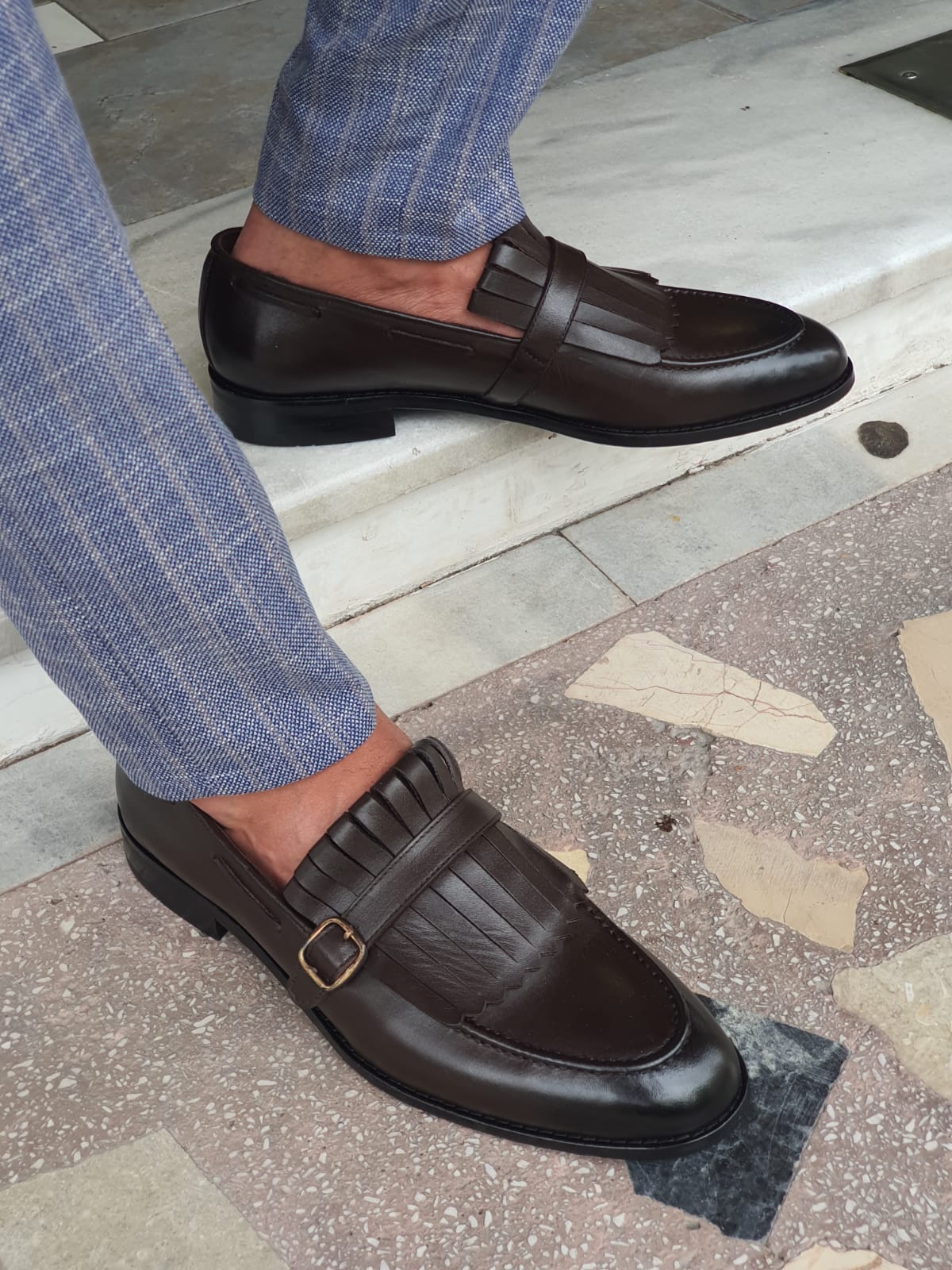 Jackson Brown Kilt Loafers - Elegant Leather Footwear for Any Occasion