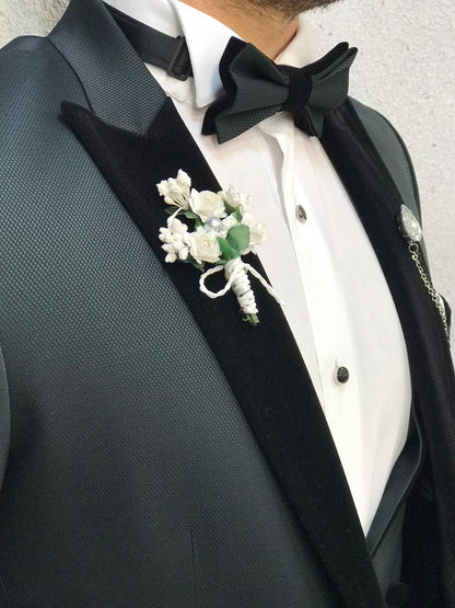 Ventura Green Slim Fit Velvet Peak Lapel Tuxedo