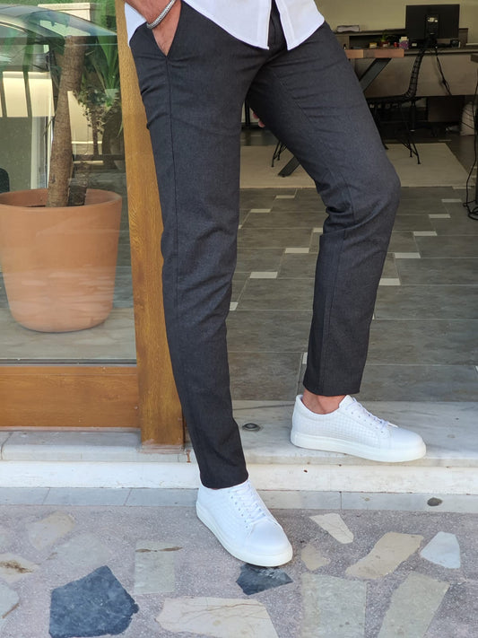 Bristol Black Slim Fit Cotton Pants for Every Occasion