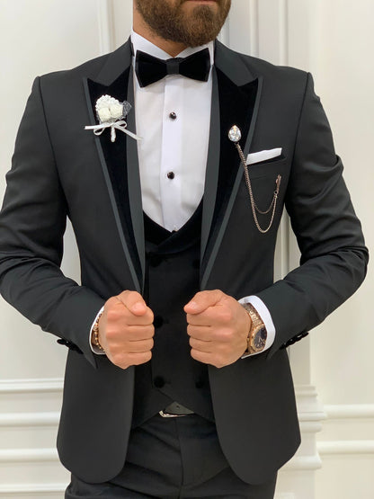 Wilson Black Velvet Shawl Lapel Tuxedo: The Ultimate Formalwear Statement
