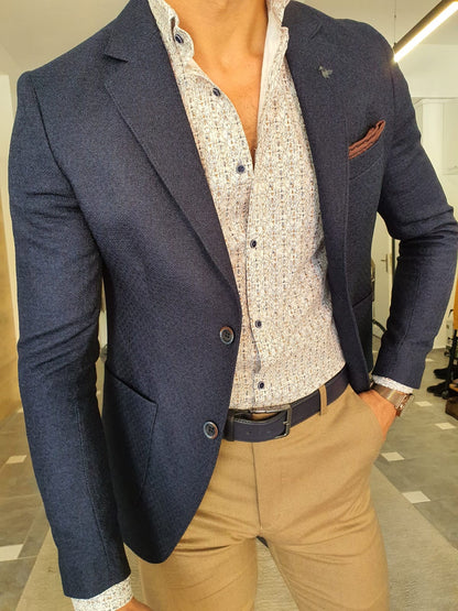 Torino Navy Blue Slim Fit Blazer: The Ultimate Versatile Jacket