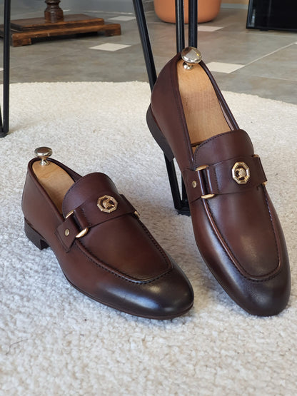 Berton Brown Penny Loafers - Timeless Leather Elegance
