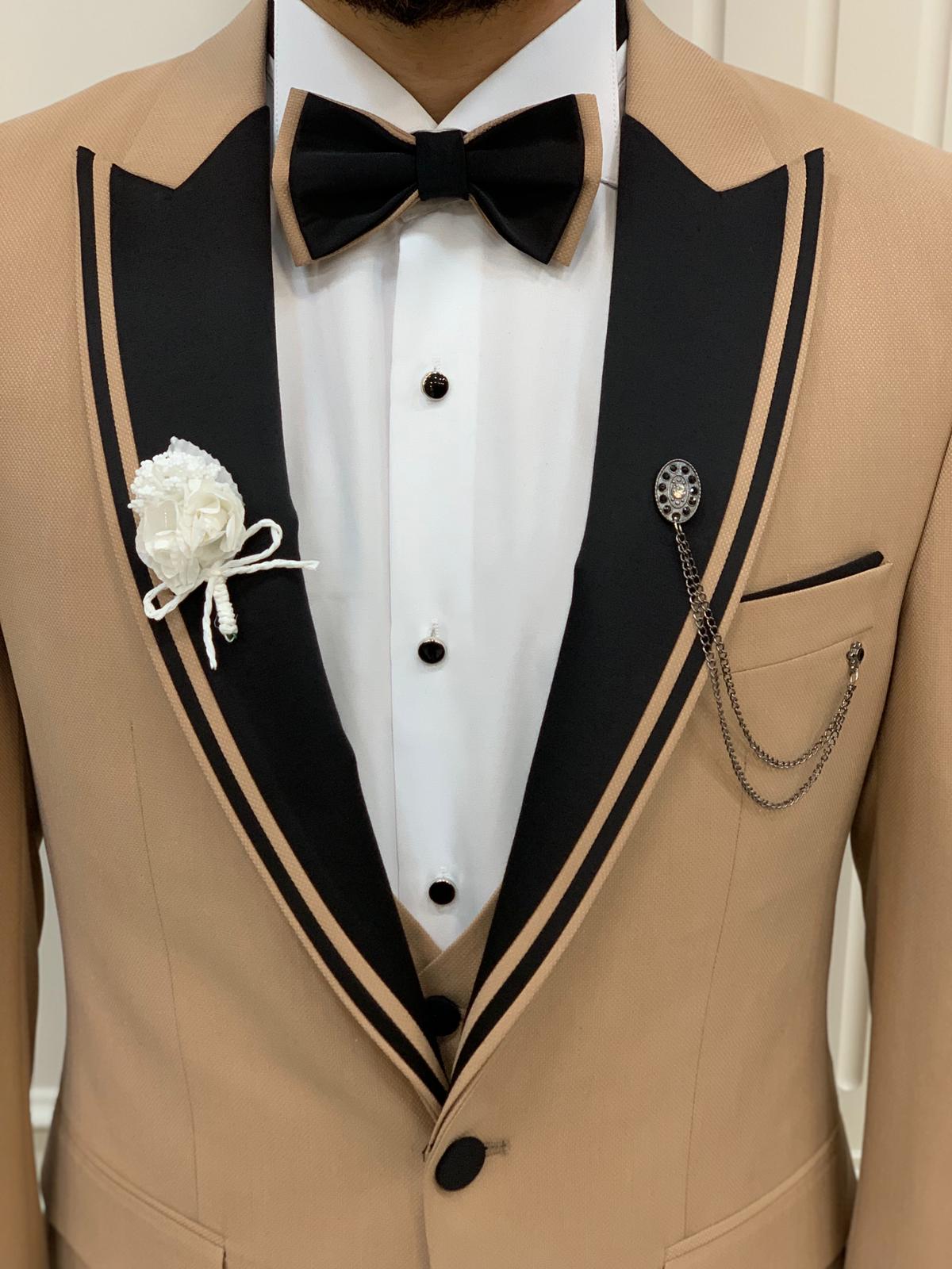 Eden Gold Slim Fit Peak Lapel Tuxedo for Modern Gentlemen