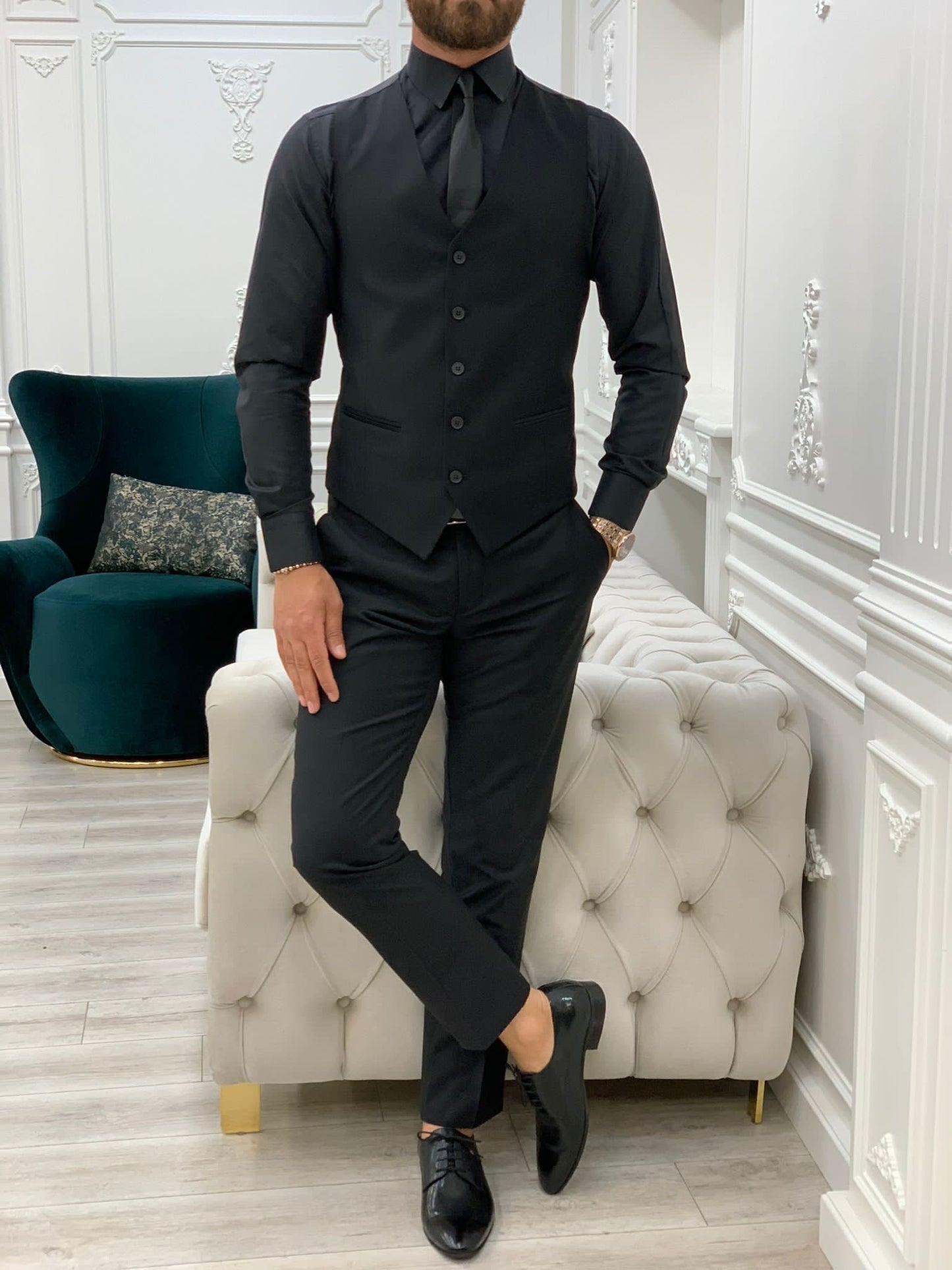 Lance Black Slim Fit Suit - Versatile Three-Piece Ensemble for Any Occasion