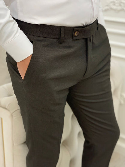 Bitter Coffee Italian Style Slim Fit Trousers