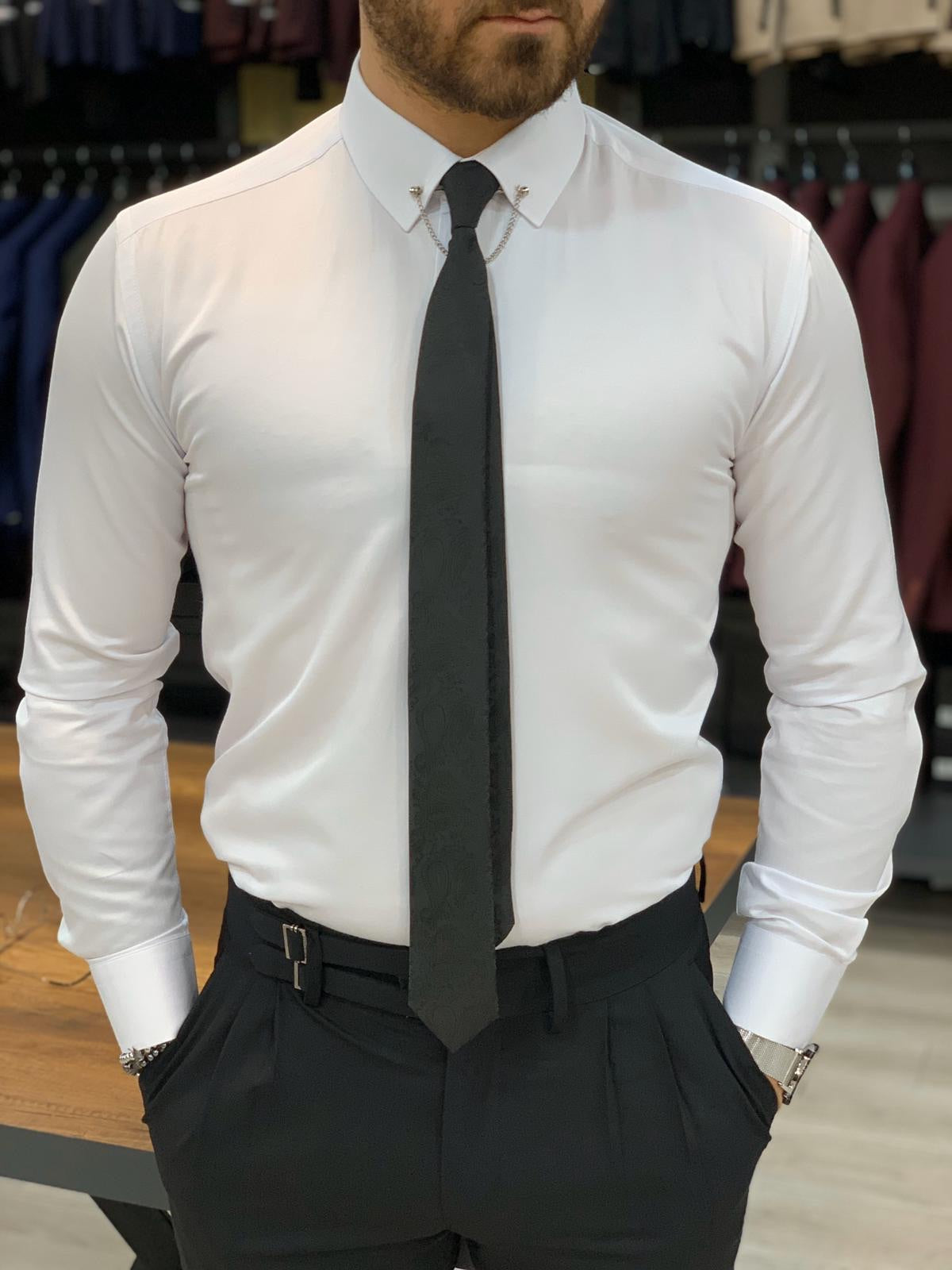 Jake White Slim Fit Shirt - Versatile Elegance for Every Occasion