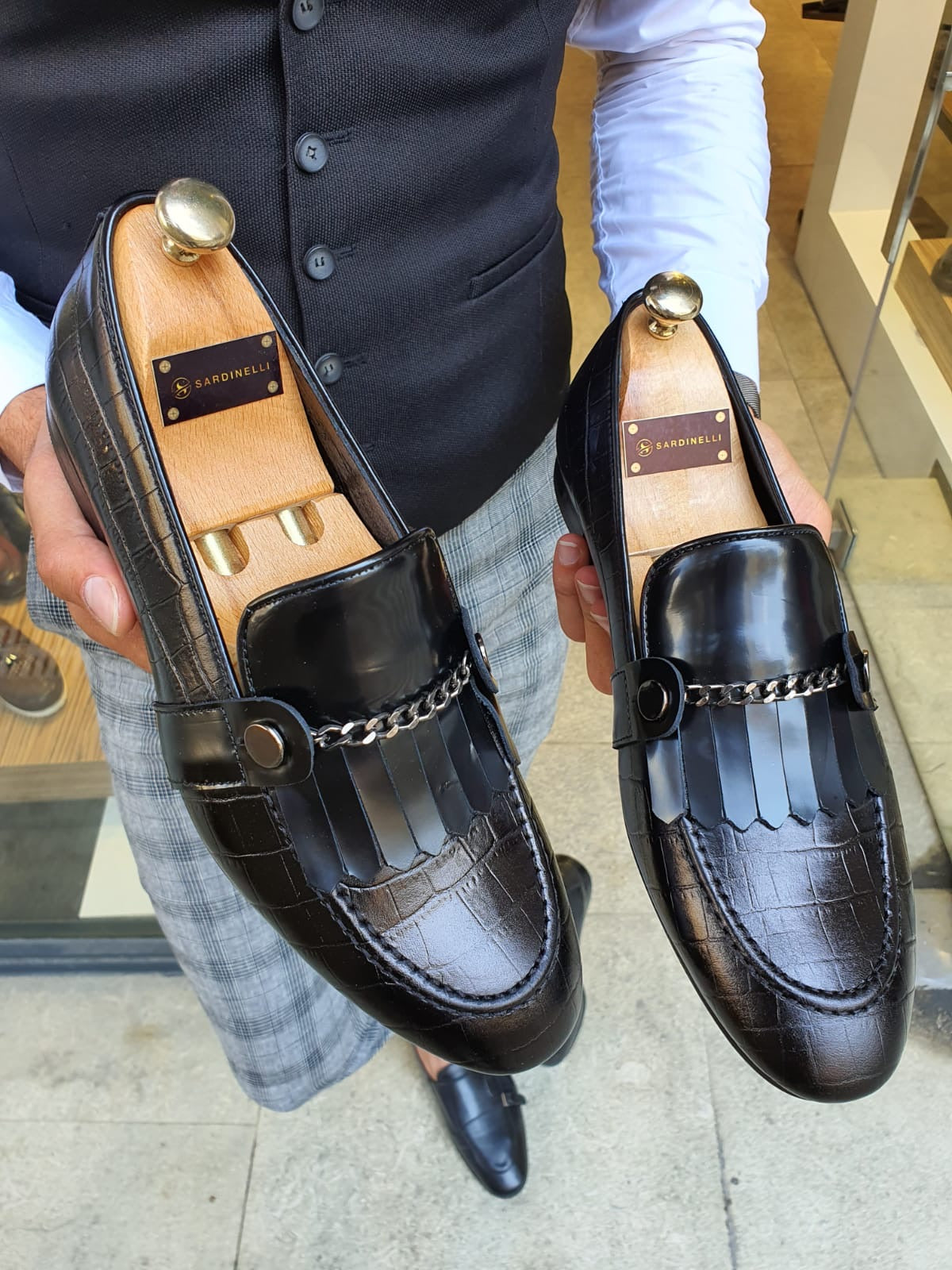 Reno Black Kilt Loafers