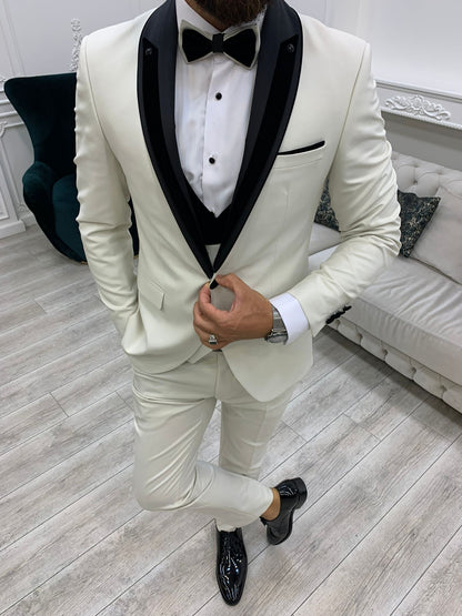 Ventura White Slim Fit Shawl Lapel Tuxedo