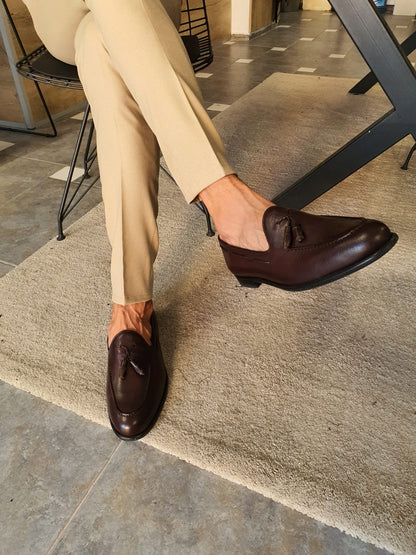 Torino Tassel Brown Loafers – Timeless Elegance in Leather