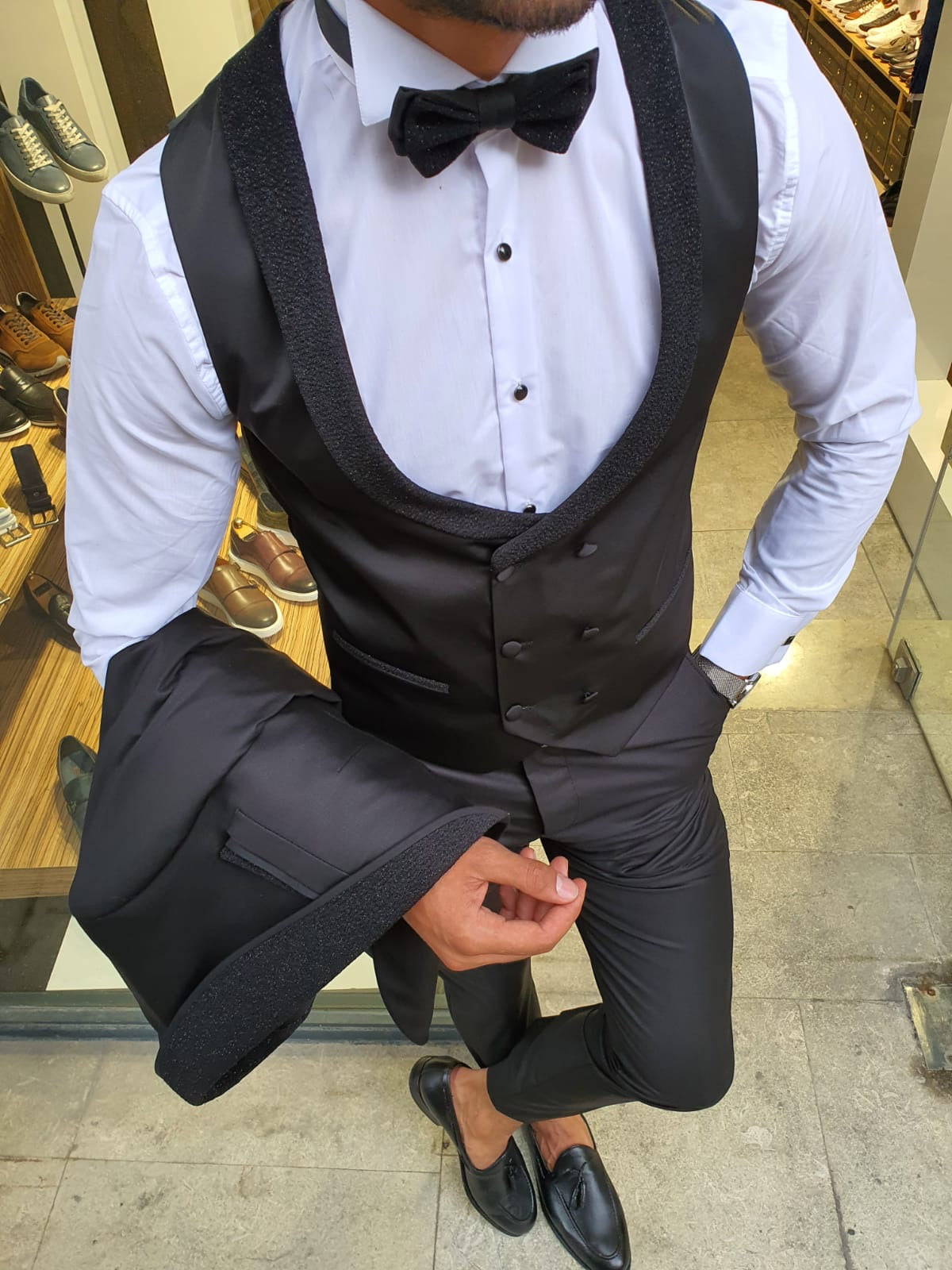 Midvale Black Slim Fit Shawl Lapel Tuxedo