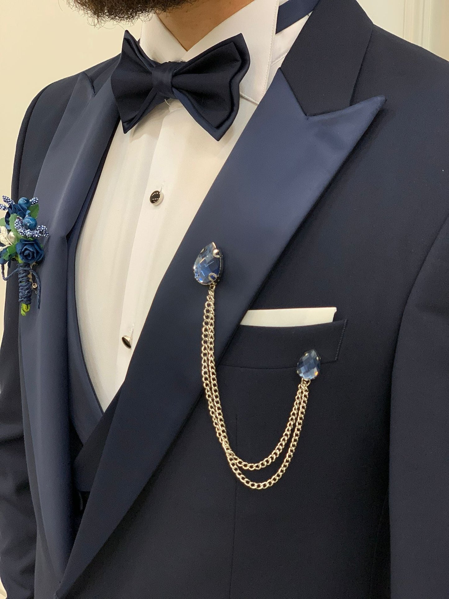 Porto Navy Blue Slim Fit Tuxedo for Timeless Elegance