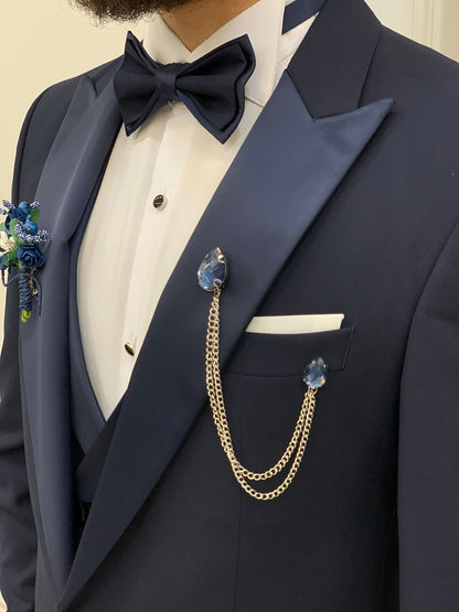 Porto Navy Blue Slim Fit Tuxedo for Timeless Elegance