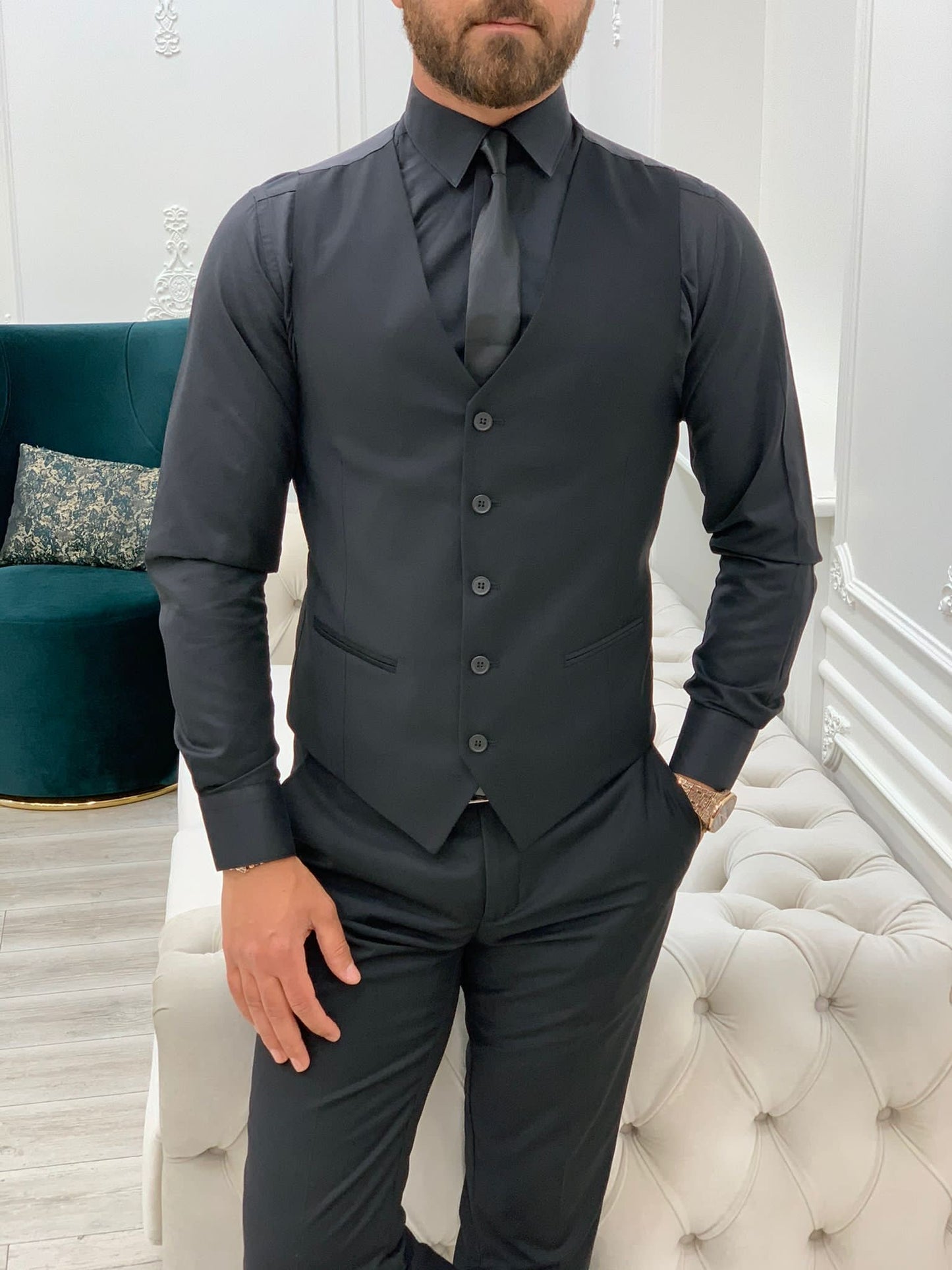 Lance Black Slim Fit Suit - Versatile Three-Piece Ensemble for Any Occasion