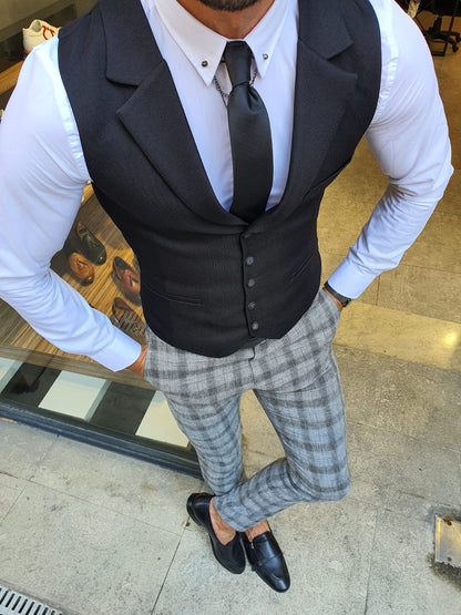 Bellingham Black Slim Fit Vest – Effortless Elegance for Every Occasion