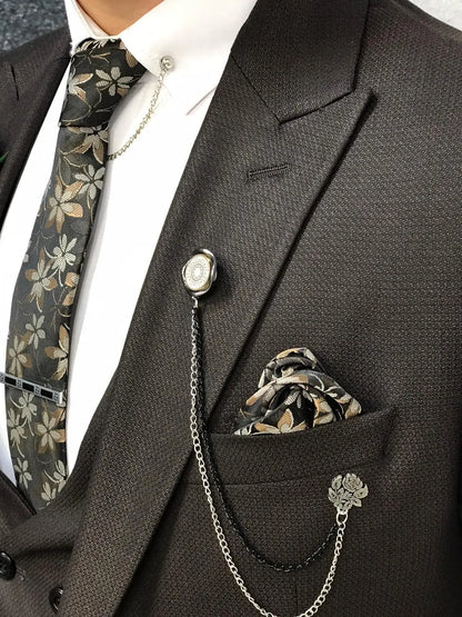 Lancaster Coffee Slim Fit Suit: Elegance Redefined brabion