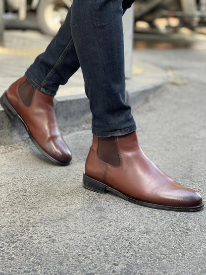 Remy Brown Chelsea Boots - Timeless Leather Elegance