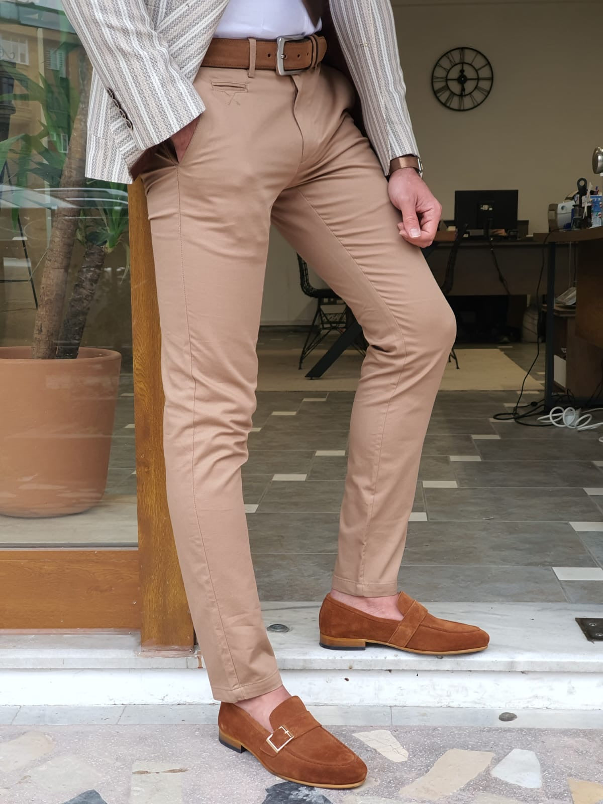 Bristol Camel Slim Fit Cotton Pants - Versatile Elegance for Every Occasion
