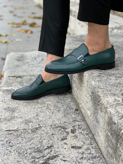 Stanoss Green Buckle Shoes - Timeless Elegance