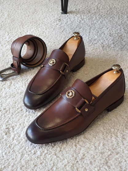 Berton Brown Penny Loafers - Timeless Leather Elegance