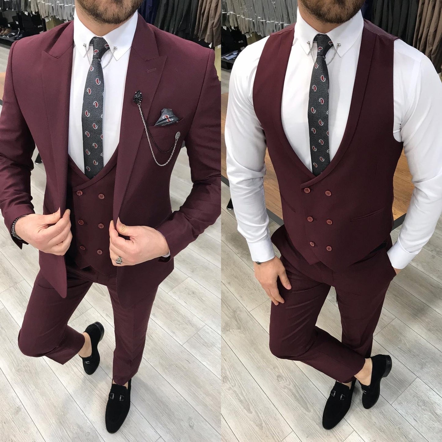 Louis Slim Fit Burgundy Suit - A Versatile Choice for Every Occasion