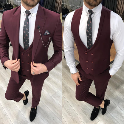 Louis Slim Fit Burgundy Suit - A Versatile Choice for Every Occasion