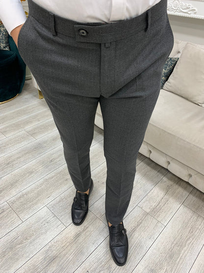 Anthracite Italian Style Slim Fit Trousers for Men