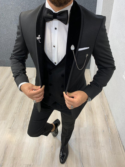 Acacia Black Slim Fit Tuxedo for Men