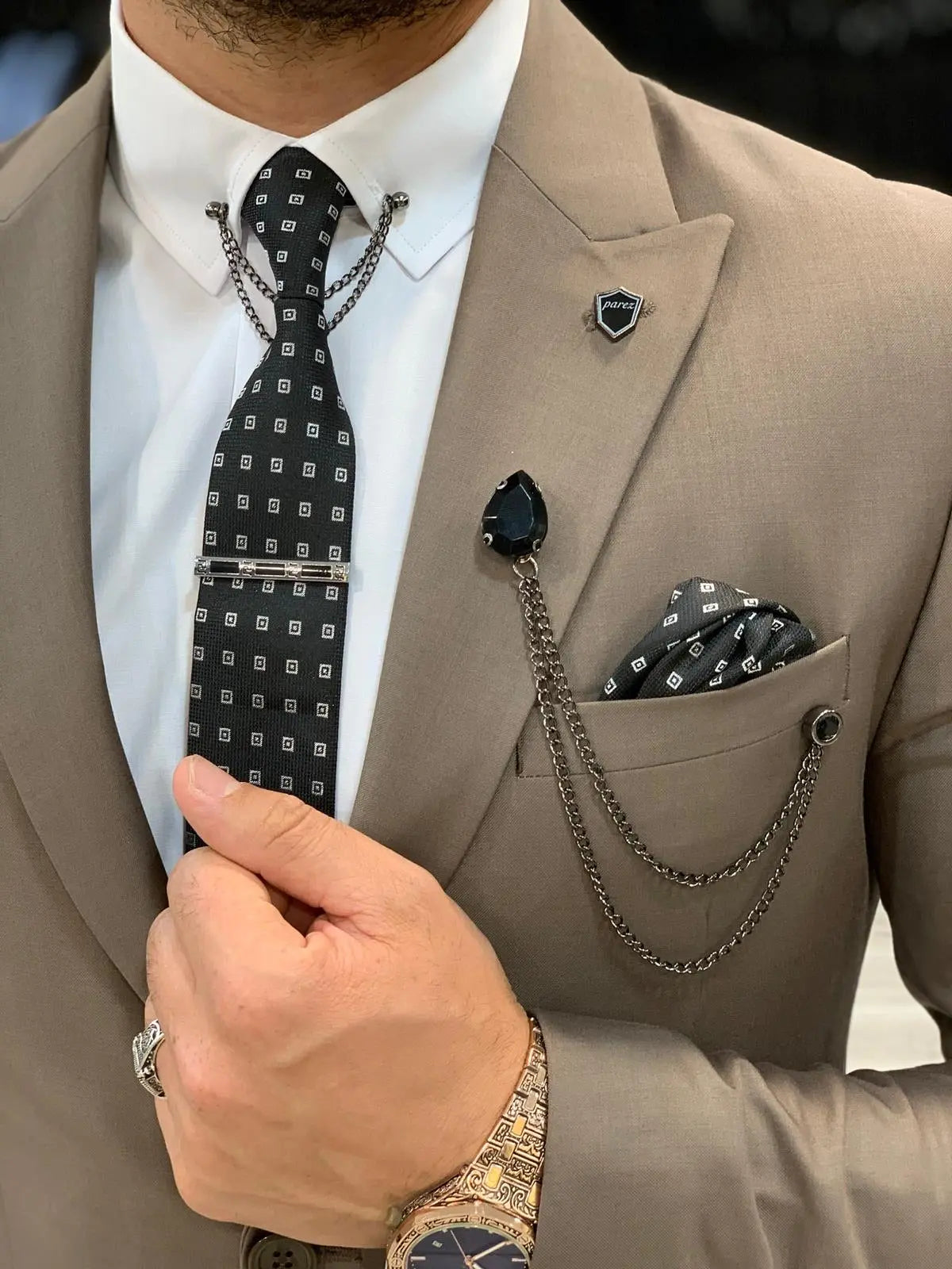 Eros Brown Slim Fit Wool Suit - Elevate Your Style BOJONI
