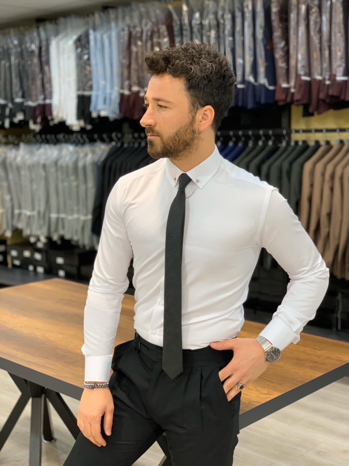 Jake White Slim Fit Shirt - Versatile Elegance for Every Occasion