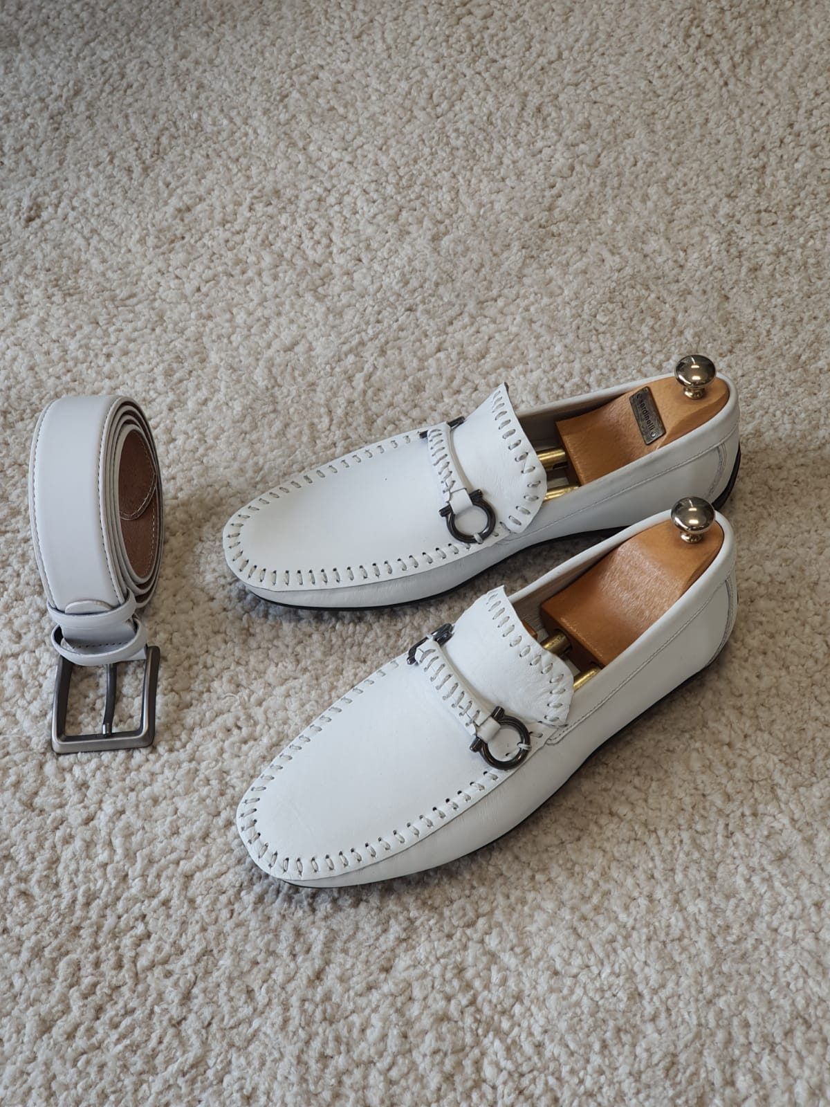 Antonio White Slip On Bit Loafers - Sophisticated Leather Comfort